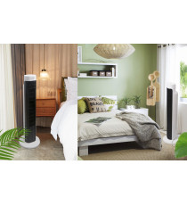 VENTILATORE A TORRETTA CON CONTROLLI ANALOGICI BIANCO-NERO - 3 VELOCITA' - SENZA PALE - 45W A COLONNA - OSCILLAZIONE 85 GRADI VENTILATORE A TORRETTA CON CONTROLLI ANALOGICI BIANCO-NERO - 3 VELOCITA' - SENZA PALE - 45W A COLONNA - OSCILLAZIONE 85 GRADI