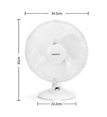 VENTILATORE DA TAVOLO 35W - BIANCO - 3 VELOCITA' - MISURA L340XW235XH480mm - MOTORE ANTIRUMORE AIGOSTAR VENTILATORE DA TAVOLO 35W - BIANCO - 3 VELOCITA' - MISURA L340XW235XH480mm - MOTORE ANTIRUMORE AIGOSTAR