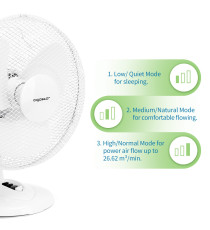 VENTILATORE DA TAVOLO 35W - BIANCO - 3 VELOCITA' - MISURA L340XW235XH480mm - MOTORE ANTIRUMORE AIGOSTAR VENTILATORE DA TAVOLO 35W - BIANCO - 3 VELOCITA' - MISURA L340XW235XH480mm - MOTORE ANTIRUMORE AIGOSTAR