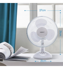 VENTILATORE DA TAVOLO 22W - BIANCO - 2 VELOCITA' - MISURA L270XW210XH310mm - MOTORE ANTIRUMORE AIGOSTAR VENTILATORE DA TAVOLO 22W - BIANCO - 2 VELOCITA' - MISURA L270XW210XH310mm - MOTORE ANTIRUMORE AIGOSTAR