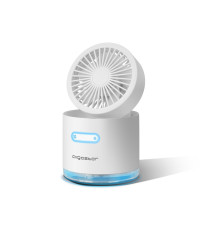 MINI VENTILATORE DA TAVOLO CON NEBULIZZATORE 10W - BIANCO - 3 VELOCITA' - MISURA L113XW113XH127mm - CAVO USB - SERBATOIO 300ML MINI VENTILATORE DA TAVOLO CON NEBULIZZATORE 10W - BIANCO - 3 VELOCITA' - MISURA L113XW113XH127mm - CAVO USB - SERBATOIO 300ML
