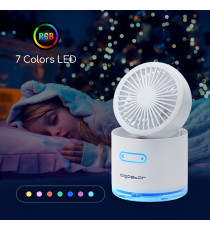 MINI VENTILATORE DA TAVOLO CON NEBULIZZATORE 10W - BIANCO - 3 VELOCITA' - MISURA L113XW113XH127mm - CAVO USB - SERBATOIO 300ML MINI VENTILATORE DA TAVOLO CON NEBULIZZATORE 10W - BIANCO - 3 VELOCITA' - MISURA L113XW113XH127mm - CAVO USB - SERBATOIO 300ML