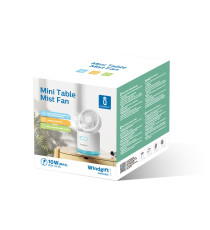 MINI VENTILATORE DA TAVOLO CON NEBULIZZATORE 10W - BIANCO - 3 VELOCITA' - MISURA L113XW113XH127mm - CAVO USB - SERBATOIO 300ML MINI VENTILATORE DA TAVOLO CON NEBULIZZATORE 10W - BIANCO - 3 VELOCITA' - MISURA L113XW113XH127mm - CAVO USB - SERBATOIO 300ML