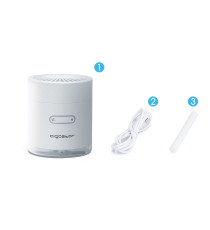 MINI VENTILATORE DA TAVOLO CON NEBULIZZATORE 10W - BIANCO - 3 VELOCITA' - MISURA L113XW113XH127mm - CAVO USB - SERBATOIO 300ML MINI VENTILATORE DA TAVOLO CON NEBULIZZATORE 10W - BIANCO - 3 VELOCITA' - MISURA L113XW113XH127mm - CAVO USB - SERBATOIO 300ML