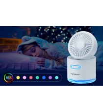 MINI VENTILATORE DA TAVOLO CON NEBULIZZATORE 10W - BIANCO - 3 VELOCITA' - MISURA L113XW113XH127mm - CAVO USB - SERBATOIO 300ML MINI VENTILATORE DA TAVOLO CON NEBULIZZATORE 10W - BIANCO - 3 VELOCITA' - MISURA L113XW113XH127mm - CAVO USB - SERBATOIO 300ML