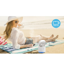 MINI VENTILATORE DA TAVOLO CON NEBULIZZATORE 10W - BIANCO - 3 VELOCITA' - MISURA L113XW113XH127mm - CAVO USB - SERBATOIO 300ML MINI VENTILATORE DA TAVOLO CON NEBULIZZATORE 10W - BIANCO - 3 VELOCITA' - MISURA L113XW113XH127mm - CAVO USB - SERBATOIO 300ML