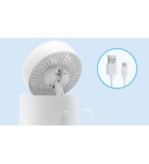 MINI VENTILATORE DA TAVOLO CON NEBULIZZATORE 10W - BIANCO - 3 VELOCITA' - MISURA L113XW113XH127mm - CAVO USB - SERBATOIO 300ML MINI VENTILATORE DA TAVOLO CON NEBULIZZATORE 10W - BIANCO - 3 VELOCITA' - MISURA L113XW113XH127mm - CAVO USB - SERBATOIO 300ML