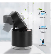 MINI VENTILATORE DA TAVOLO CON NEBULIZZATORE 10W - NERO - 3 VELOCITA' - MISURA L113XW113XH127mm - CAVO USB - SERBATOIO 300ML MINI VENTILATORE DA TAVOLO CON NEBULIZZATORE 10W - NERO - 3 VELOCITA' - MISURA L113XW113XH127mm - CAVO USB - SERBATOIO 300ML