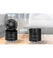 MINI VENTILATORE DA TAVOLO CON NEBULIZZATORE 10W - NERO - 3 VELOCITA' - MISURA L113XW113XH127mm - CAVO USB - SERBATOIO 300ML MINI VENTILATORE DA TAVOLO CON NEBULIZZATORE 10W - NERO - 3 VELOCITA' - MISURA L113XW113XH127mm - CAVO USB - SERBATOIO 300ML