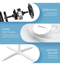 VENTILATORE A PIANTANA CON CONTROLLI DIGITALI 40W BIANCO - 3 VELOCITA' - SCHERMO LED CON TELECOMANDO - TIMER 7 ORE AIGOSTAR VENTILATORE A PIANTANA CON CONTROLLI DIGITALI 40W BIANCO - 3 VELOCITA' - SCHERMO LED CON TELECOMANDO - TIMER 7 ORE AIGOSTAR