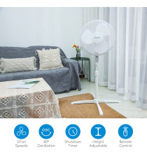 VENTILATORE A PIANTANA CON CONTROLLI DIGITALI 40W BIANCO - 3 VELOCITA' - SCHERMO LED CON TELECOMANDO - TIMER 7 ORE AIGOSTAR VENTILATORE A PIANTANA CON CONTROLLI DIGITALI 40W BIANCO - 3 VELOCITA' - SCHERMO LED CON TELECOMANDO - TIMER 7 ORE AIGOSTAR
