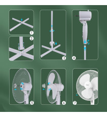 VENTILATORE A PIANTANA CON CONTROLLI ANALOGICI 45W BIANCO - 3 VELOCITA' - ALTEZZA REGOLABILE - AIGOSTAR VENTILATORE A PIANTANA CON CONTROLLI ANALOGICI 45W BIANCO - 3 VELOCITA' - ALTEZZA REGOLABILE - AIGOSTAR