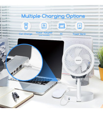 VENTILATORE PORTATILE PIEGHEVOLE -PAULA- CON ASTA TELESCOPICA - 3 VELOCITA' - RICARICA USB - 6.5W DA TAVOLO CON LUCE LED VENTILATORE PORTATILE PIEGHEVOLE -PAULA- CON ASTA TELESCOPICA - 3 VELOCITA' - RICARICA USB - 6.5W DA TAVOLO CON LUCE LED