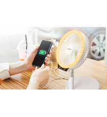 VENTILATORE PORTATILE PIEGHEVOLE -PAULA- CON ASTA TELESCOPICA - 3 VELOCITA' - RICARICA USB - 6.5W DA TAVOLO CON LUCE LED VENTILATORE PORTATILE PIEGHEVOLE -PAULA- CON ASTA TELESCOPICA - 3 VELOCITA' - RICARICA USB - 6.5W DA TAVOLO CON LUCE LED
