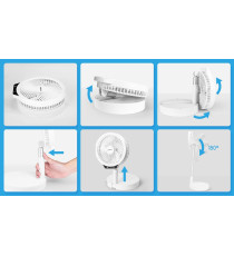 VENTILATORE PORTATILE PIEGHEVOLE -PAULA- CON ASTA TELESCOPICA - 3 VELOCITA' - RICARICA USB - 6.5W DA TAVOLO CON LUCE LED VENTILATORE PORTATILE PIEGHEVOLE -PAULA- CON ASTA TELESCOPICA - 3 VELOCITA' - RICARICA USB - 6.5W DA TAVOLO CON LUCE LED