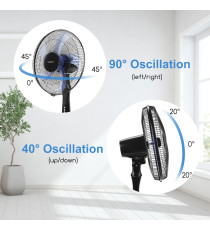 VENTILATORE A PIANTANA -OLGA- 60W NERO - 3 MODALITA' E 3 VELOCITA' - CON TELECOMANDO - TIMER 7,5 ORE AIGOSTAR VENTILATORE A PIANTANA -OLGA- 60W NERO - 3 MODALITA' E 3 VELOCITA' - CON TELECOMANDO - TIMER 7,5 ORE AIGOSTAR