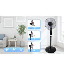 VENTILATORE A PIANTANA -OLGA- 60W NERO - 3 MODALITA' E 3 VELOCITA' - CON TELECOMANDO - TIMER 7,5 ORE AIGOSTAR VENTILATORE A PIANTANA -OLGA- 60W NERO - 3 MODALITA' E 3 VELOCITA' - CON TELECOMANDO - TIMER 7,5 ORE AIGOSTAR