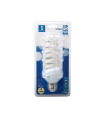 LAMPADINA LED SPIRALE B5 18W E27 1630 LUMEN 6500K LUCE FREDDA D60XH160mm ANGOLO 360 GRADI EQUIVALE 106W INCADESCENZA CLASSE A+ LAMPADINA LED SPIRALE B5 18W E27 1630 LUMEN 6500K LUCE FREDDA D60XH160mm ANGOLO 360 GRADI EQUIVALE 106W INCADESCENZA CLASSE A+