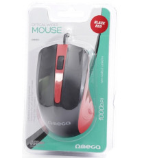 MOUSE OMEGA OTTICO ROSSO E NERO OM05R CON CAVO USB 125CM - 1000DPI - 2 TASTI + ROTELLA SCROLLER - DESIGN SIMMETRICO MOUSE OMEGA OTTICO ROSSO E NERO OM05R CON CAVO USB 125CM - 1000DPI - 2 TASTI + ROTELLA SCROLLER - DESIGN SIMMETRICO