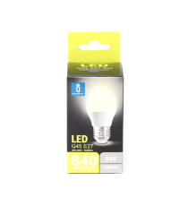 LAMPADINA LED A5 G45 9W ATTACCO E27 840 LUMEN COLOR BOX 4000K LUCE NATURALE ANGOLO 175 D45H80mm EQUIVALE 62W INCANDESCENZA LAMPADINA LED A5 G45 9W ATTACCO E27 840 LUMEN COLOR BOX 4000K LUCE NATURALE ANGOLO 175 D45H80mm EQUIVALE 62W INCANDESCENZA