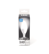 LAMPADINA LED A5 C37 4W ATTACCO E14 COLOR BOX 340 LUMEN 6500K LUCE FREDDA ANGOLO 280 D37H100mm EQUIVALE 31W INCANDESCENZA LAMPADINA LED A5 C37 4W ATTACCO E14 COLOR BOX 340 LUMEN 6500K LUCE FREDDA ANGOLO 280 D37H100mm EQUIVALE 31W INCANDESCENZA