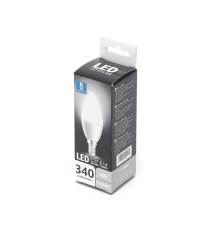 LAMPADINA LED A5 C37 4W ATTACCO E14 COLOR BOX 340 LUMEN 6500K LUCE FREDDA ANGOLO 280 D37H100mm EQUIVALE 31W INCANDESCENZA LAMPADINA LED A5 C37 4W ATTACCO E14 COLOR BOX 340 LUMEN 6500K LUCE FREDDA ANGOLO 280 D37H100mm EQUIVALE 31W INCANDESCENZA