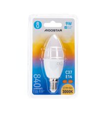 LAMPADINA LED A5 C35 9W ATTACCO E14 675 LUMEN 3000K LUCE CALDA ANGOLO 280 D37H112mm EQUIVALE 52W INCANDESCENZA LAMPADINA LED A5 C35 9W ATTACCO E14 675 LUMEN 3000K LUCE CALDA ANGOLO 280 D37H112mm EQUIVALE 52W INCANDESCENZA