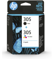 Pack 2 HP 305 nera e colore originali 6ZD17AE per Hp Deskjet 2710,2720,2724 ENVY 6010,6020,6032,6420,6422 3YM60AE + 3YM61AE