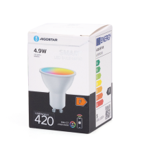 LAMPADINA SMART LED GU10 4.9W WIFI RGB+CCT 2700K-6500K 420 LUMEN D50*H59mm COMPATIBILE CON ALEXA E GOOGLE ASSISTANT FARETTO