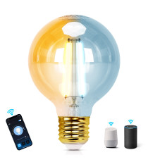 LAMPADINA SMART LED A FILAMENTO AMBRATA G80 6W E27 WIFI CCT 2700K-6500K 806 LUMEN D80H117mm COMPATIBILE ALEXA GOOGLE ASSISTANT LAMPADINA SMART LED A FILAMENTO AMBRATA G80 6W E27 WIFI CCT 2700K-6500K 806 LUMEN D80H117mm COMPATIBILE ALEXA GOOGLE ASSISTANT
