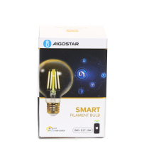 LAMPADINA SMART LED A FILAMENTO AMBRATA G80 6W E27 WIFI CCT 2700K-6500K 806 LUMEN D80H117mm COMPATIBILE ALEXA GOOGLE ASSISTANT LAMPADINA SMART LED A FILAMENTO AMBRATA G80 6W E27 WIFI CCT 2700K-6500K 806 LUMEN D80H117mm COMPATIBILE ALEXA GOOGLE ASSISTANT