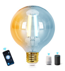 LAMPADINA SMART LED A FILAMENTO G95 6W E27 WIFI CCT 2700K-6500K 850 LUMEN D95H130mm COMPATIBILE ALEXA GOOGLE ASSISTANT LAMPADINA SMART LED A FILAMENTO G95 6W E27 WIFI CCT 2700K-6500K 850 LUMEN D95H130mm COMPATIBILE ALEXA GOOGLE ASSISTANT