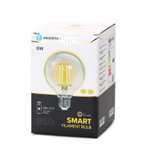 LAMPADINA SMART LED A FILAMENTO G95 6W E27 WIFI CCT 2700K-6500K 850 LUMEN D95H130mm COMPATIBILE ALEXA GOOGLE ASSISTANT LAMPADINA SMART LED A FILAMENTO G95 6W E27 WIFI CCT 2700K-6500K 850 LUMEN D95H130mm COMPATIBILE ALEXA GOOGLE ASSISTANT