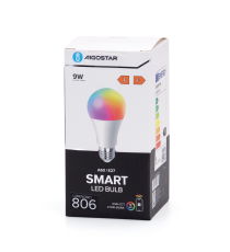 LAMPADINA SMART LED A60 E27 9W WIFI RGB+CCT 2700K-6500K 806 LUMEN D60H118mm COMPATIBILE CON ALEXA E GOOGLE ASSISTANT