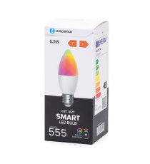 LAMPADINA SMART LED C37 E27 6.5W WIFI RGB+CCT 2700K-6500K 555 LUMEN D37H107mm COMPATIBILE CON ALEXA E GOOGLE ASSISTANT LAMPADINA SMART LED C37 E27 6.5W WIFI RGB+CCT 2700K-6500K 555 LUMEN D37H107mm COMPATIBILE CON ALEXA E GOOGLE ASSISTANT