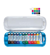 Box 12 tubetti tempera 7,5ml giotto tubo 3 assortito