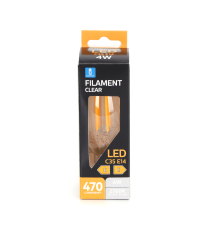 LAMPADINA LED FILAMENTO C35 4W ATTACCO E14 COLOR BOX 470 LUMEN 2700K LUCE CALDA D35H97mm EQUIVALE A 40W INCADESCENZA LAMPADINA LED FILAMENTO C35 4W ATTACCO E14 COLOR BOX 470 LUMEN 2700K LUCE CALDA D35H97mm EQUIVALE A 40W INCADESCENZA