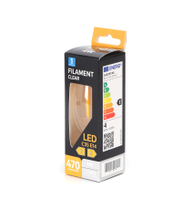 LAMPADINA LED FILAMENTO C35 4W ATTACCO E14 COLOR BOX 470 LUMEN 2700K LUCE CALDA D35H97mm EQUIVALE A 40W INCADESCENZA LAMPADINA LED FILAMENTO C35 4W ATTACCO E14 COLOR BOX 470 LUMEN 2700K LUCE CALDA D35H97mm EQUIVALE A 40W INCADESCENZA