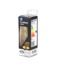 LAMPADINA LED FILAMENTO C35 4W ATTACCO E14 COLOR BOX 470 LUMEN 6500K LUCE FREDDA D35H97mm EQUIVALE A 40W INCADESCENZA