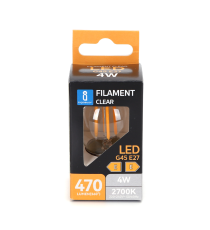 LAMPADINA LED FILAMENTO G45 4W ATTACCO E27 COLOR BOX 470 LUMEN 2700K LUCE CALDA D45H73mm EQUIVALE A 40W INCADESCENZA LAMPADINA LED FILAMENTO G45 4W ATTACCO E27 COLOR BOX 470 LUMEN 2700K LUCE CALDA D45H73mm EQUIVALE A 40W INCADESCENZA
