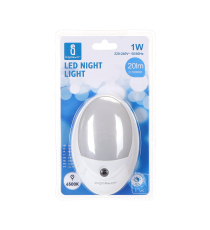 LUCE NOTTURNA LED CON SENSORE GIORNO-NOTTE 1W 20 LUMEN 6500K LUCE FREDDA - CON SENSORE CREPUSCOLARE! AIGOSTAR LUCE NOTTURNA LED CON SENSORE GIORNO-NOTTE 1W 20 LUMEN 6500K LUCE FREDDA - CON SENSORE CREPUSCOLARE! AIGOSTAR