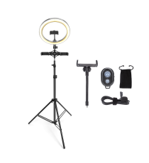 RING LIGHT LUCE LED AD ANELLO 10W 550 LUMEN LUCE DA CALDA A FREDDA CCT 3000K-6500K PER SELFIE SMARTPHONE L1650W270T70 - CLASSE A RING LIGHT LUCE LED AD ANELLO 10W 550 LUMEN LUCE DA CALDA A FREDDA CCT 3000K-6500K PER SELFIE SMARTPHONE L1650W270T70 - CLASSE A