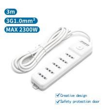 MULTIPRESA CIABATTA ELETTRICA 5 POSTI CON INTERRUTTORE GENERALE CAVO DA 3 METRI SPINA:10A 250V 2P+E PRESA:10A 250V 5-WAY P11 MULTIPRESA CIABATTA ELETTRICA 5 POSTI CON INTERRUTTORE GENERALE CAVO DA 3 METRI SPINA:10A 250V 2P+E PRESA:10A 250V 5-WAY P11