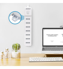 MULTIPRESA CIABATTA ELETTRICA 7 POSTI CON INTERRUTTORE GENERALE CAVO DA 3 METRI SPINA:10A 250V 2P+E PRESA:10A 250V 7-WAY P11 MULTIPRESA CIABATTA ELETTRICA 7 POSTI CON INTERRUTTORE GENERALE CAVO DA 3 METRI SPINA:10A 250V 2P+E PRESA:10A 250V 7-WAY P11