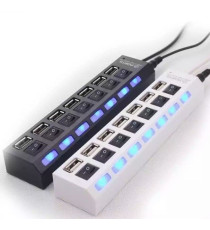 HUB TRUSTECH AC16590 A 7 PORTE USB 2.0 - CON 7 INTERRUTTORI SINGOLI E LUCE DI ACCENSIONE - CAVO 1MT HUB TRUSTECH AC16590 A 7 PORTE USB 2.0 - CON 7 INTERRUTTORI SINGOLI E LUCE DI ACCENSIONE - CAVO 1MT