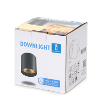 DOWNLIGHT IN METALLO NERO CON ATTACCO GU10 MAX 35W - RESISTENZA IK08 DA INTERNO - APPLIQUE - AIGOSTAR DOWNLIGHT IN METALLO NERO CON ATTACCO GU10 MAX 35W - RESISTENZA IK08 DA INTERNO - APPLIQUE - AIGOSTAR