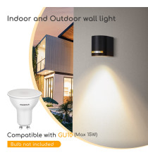 APPLIQUE NERO IN ALLUMINIO CON ATTACCO GU10 MAX 15W - PROTEZIONE IP54 DA INTERNO E DA ESTERNO MISURA L80.5W69H92mm WALL LIGHT APPLIQUE NERO IN ALLUMINIO CON ATTACCO GU10 MAX 15W - PROTEZIONE IP54 DA INTERNO E DA ESTERNO MISURA L80.5W69H92mm WALL LIGHT