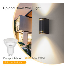 APPLIQUE NERO IN ALLUMINIO CON 2 ATTACCHI GU10 MAX 15W - PROTEZIONE IP54 DA INTERNO E DA ESTERNO MISURA L152W69H92mm WALL LIGHT APPLIQUE NERO IN ALLUMINIO CON 2 ATTACCHI GU10 MAX 15W - PROTEZIONE IP54 DA INTERNO E DA ESTERNO MISURA L152W69H92mm WALL LIGHT