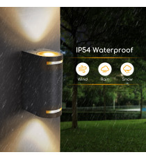 APPLIQUE NERO IN ALLUMINIO CON 2 ATTACCHI GU10 MAX 15W - PROTEZIONE IP54 DA INTERNO E DA ESTERNO MISURA L152W69H92mm WALL LIGHT APPLIQUE NERO IN ALLUMINIO CON 2 ATTACCHI GU10 MAX 15W - PROTEZIONE IP54 DA INTERNO E DA ESTERNO MISURA L152W69H92mm WALL LIGHT
