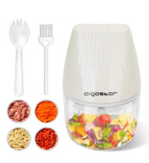 MINI TRITATUTTO SENZA FILI - RICARICABILE -  CAPACITA' 300ML - 40W BEIGE - D90H145mm - FREE BPA - FRULLATORE AIGOSTAR MINI TRITATUTTO SENZA FILI - RICARICABILE -  CAPACITA' 300ML - 40W BEIGE - D90H145mm - FREE BPA - FRULLATORE AIGOSTAR